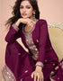 stylish purple premium silk embroidered premium silk salwar suit collection with purple premium silk rt8875-184610 Back View